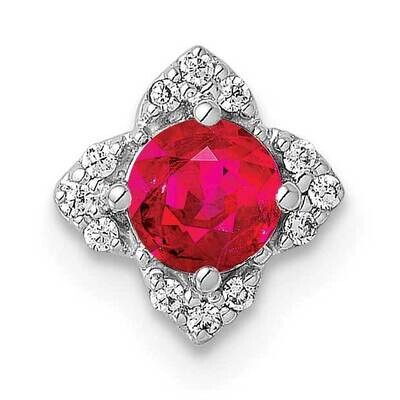 1/20Ct. Diamond &amp; .25 Ruby Chain Slide 14k White Gold PM4022-RU-005-WA, MPN: PM4022-RU-005-WA, 8839…
