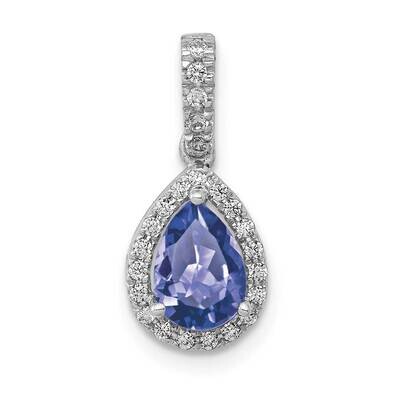 Pear .75 Tanzanite &amp; Diamond Pendant 14k White Gold PM5224-TZ-013-WA, MPN: PM5224-TZ-013-WA, 191101…