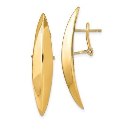 Leslie&#39;s Omega Back Earrings 14k Gold Polished HB-LE2055, MPN: LE2055, 191101737589