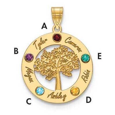 5 Name Cutout Circle Charm with Birthstones 14k Gold XNA882/5Y, MPN: XNA882/5Y,