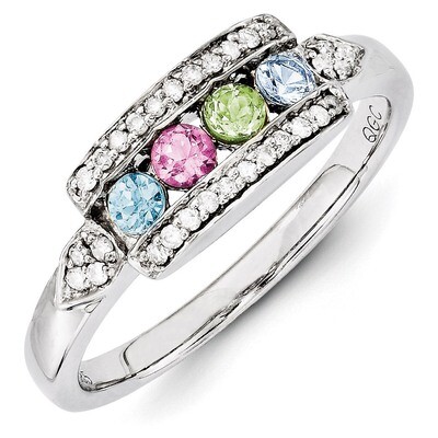 4 Birthstones Family Jewelry Diamond Semi-Set Ring 14k White Gold XMRW25/4, MPN: XMRW25/4, 88395738…