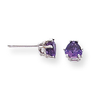 5mm Trillion Amethyst Earrings 14k White Gold XE93WAM, MPN: XE93WAM, 883957109596