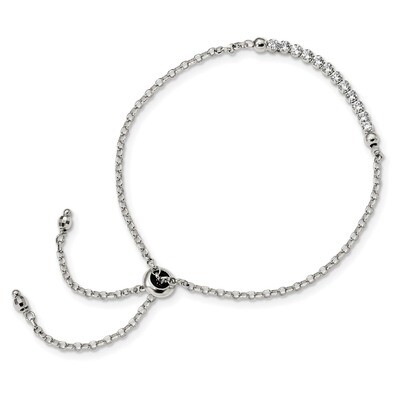 CZ Diamond Adjustable Bracelet 10 Inch Sterling Silver QG4544, MPN: QG4544, 886774123806