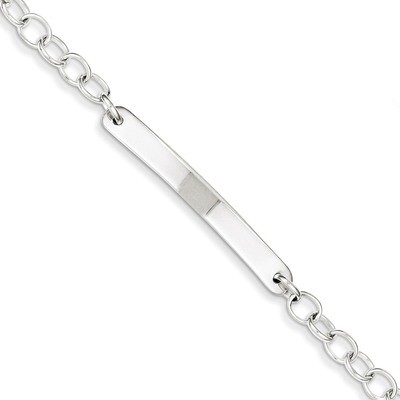 7.5 Inch Oval Rolo Link Id Bracelet Sterling Silver QID147-7.5, MPN: QID147-7.5, 883957567778