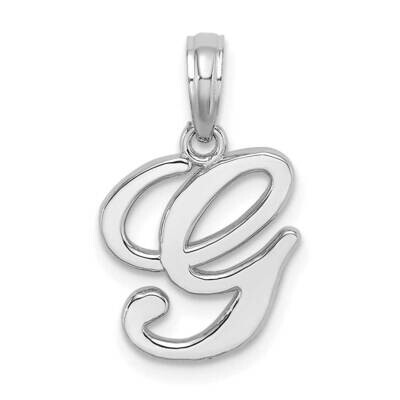 G Script Initial Charm 14k White Gold Polished K6422WG, MPN: K6422WG, 63721800700