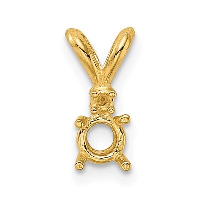 Round 4-Prong with Diamond Accent 3.4mm Pendant Setting 14k Yellow Gold YG941, MPN: YG941,