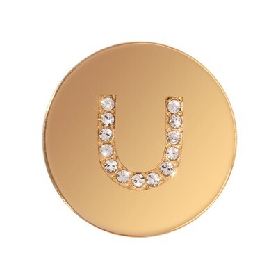 Nikki Lissoni Sparkling Letter Initial U Gold-Plated 23mm Coin C1262GSU, MPN: C1262GSU, 87186274665…