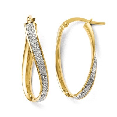 Leslie&#39;s Polished Glimmer Infused Oval Twist Hoop Earrings - 14k Gold HB-LE276, MPN: LE276, 8867745…