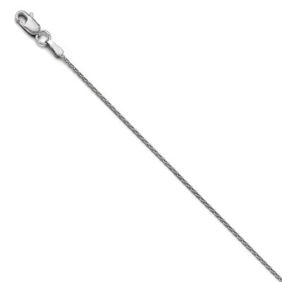 Leslie&#39;s 1.2mm Round Diamond-cut Wheat Chain 24 Inch - 14k White Gold HB-1201-24, MPN: 1201-24, 886…