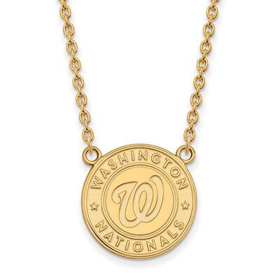 Washington Nationals Large Pendant with Chain Necklace 10k Yellow Gold 1Y007NAT-18, MPN: 1Y007NAT-1…
