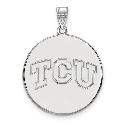 Texas Christian University x-Large Disc Pendant 10k White Gold 1W038TCU, MPN: 1W038TCU, 886774786636