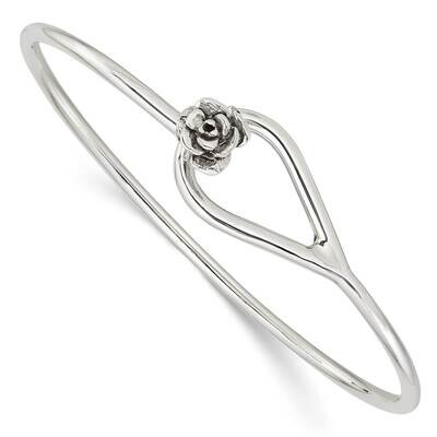 Flower Catch Bangle Sterling Silver Polished QB1385, MPN: QB1385, 196904155394