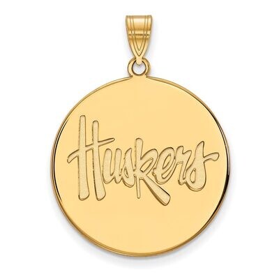 University of Nebraska x-Large Disc Pendant 14k Yellow Gold 4Y063UNE, MPN: 4Y063UNE, 886774886435