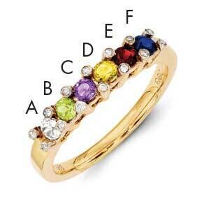 Genuine Stone &amp; Diamond Set Ring 14k Gold Family Jewelry XMR31/6GY, MPN: XMR31/6GY, 883957160214