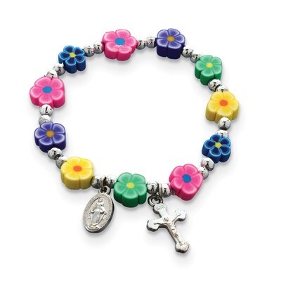 Multi-color Fimo Bead Cross Stretch Bracelet GM17996, MPN: GM17996, 827225451536