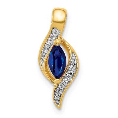 Fancy Diamond &amp; .29 Sapphire Pendant 14k Gold PM5265-SA-004-YA, MPN: PM5265-SA-004-YA, 883957421407