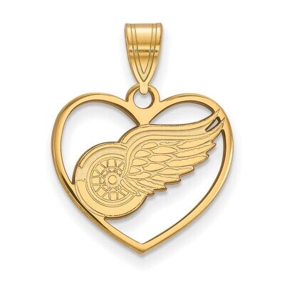 Detroit Red Wings Pendant in Heart Gold-plated Silver GP017RWI, MPN: GP017RWI, 886774921471