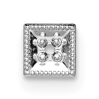 Plate Square Shaped with 2mm Silver Tube .01ct. Setting 14k White Gold WG313, MPN: WG313,