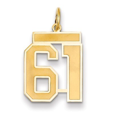 Number 61 Charm 14k Gold Medium Satin LSM61, MPN: LSM61, 883957074894