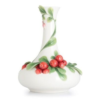 Franz Porcelain Cowberry Design Sculptured Porcelain Mid Size Vase FZ02754, MPN: FZ02754,