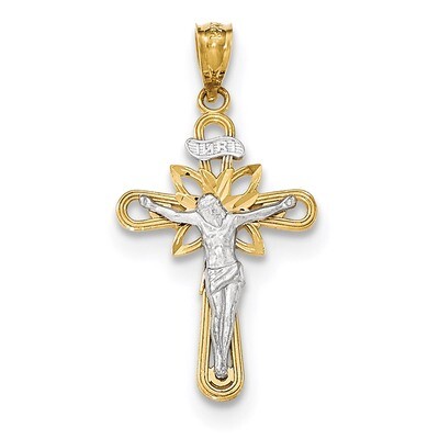 Small Passion Crucifix Pendant 14k Two-tone Gold K5575, MPN: K5575, 191101453274