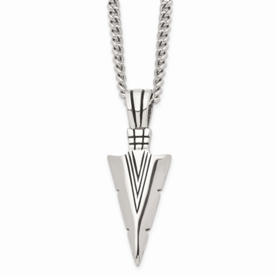 Antiqued Dagger 22 Inch Necklace Stainless Steel Polished SRN1048-22 by Chisel, MPN: SRN1048-22, 88…