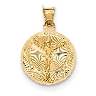 Diamond -cut CORPUS Circle Pendant 14k Gold Polished K5618, MPN: K5618, 191101364457