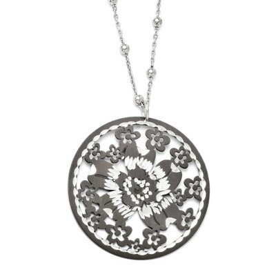Rhodium-Plated Necklace Sterling Silver F124