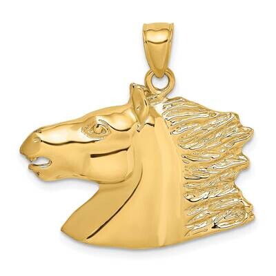 Polished Horse Head Charm 14k Gold 2-D K6498, MPN: K6498, 637218185306