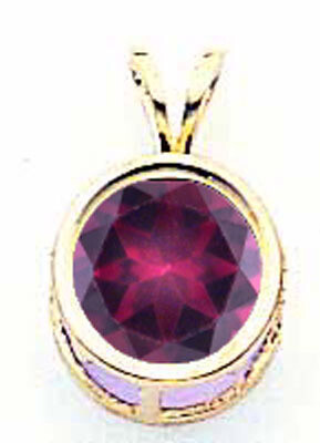 8mm Rhodolite Garnet Bezel Pendant 14k Gold XP303RG, MPN: XP303RG, 883957205359