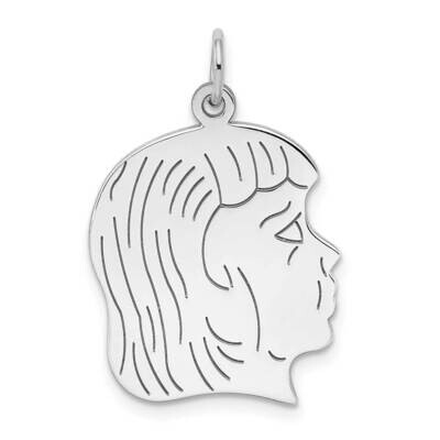 Engraveable Girl Disc Charm Polish On Front Back Sterling Silver QM368/18P, MPN: QM368, 883957537344