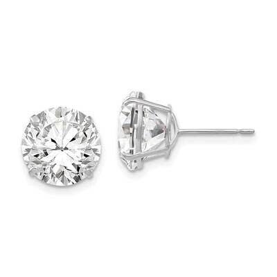 10mm Round CZ Diamond Post Earrings 14k White Gold XD33WCZ, MPN: XD33WCZ, 191101800887