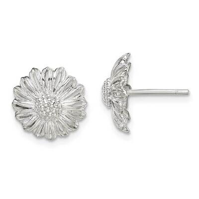 Sunflower Post Earrings Sterling Silver Antiqued QE14771, MPN: QE14771, 883957325316