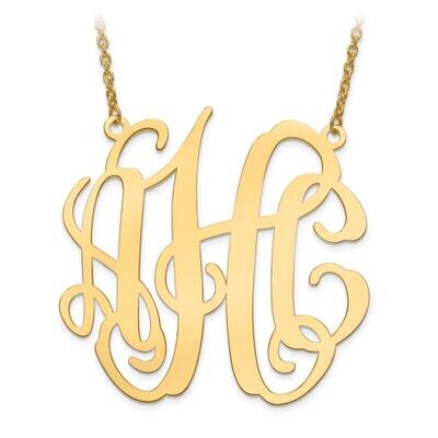 XL Laser Polished Circular Shaped Monogram Plate with Chain 10k Gold 10XNA550Y, MPN: 10XNA550Y, 886…