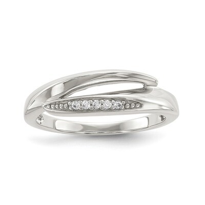 CZ Diamond Ring Sterling Silver QR6619, MPN: QR6619, 883957872063