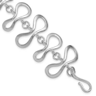 Fancy Link Bracelet Sterling Silver Polished QH284-8, MPN: QH284-8, 191101217937