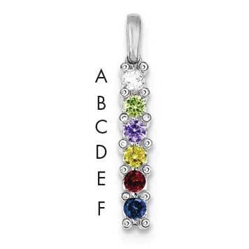 Family Jewelry Synthetic Stone &amp; Diamond Set Pendant 14k White Gold XMPW31/6SY, MPN: XMPW31/6SY, 88…