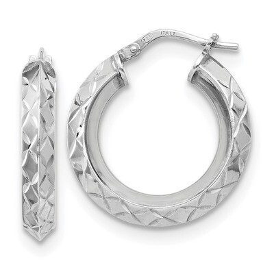 Leslie&#39;s Diamond-cut Hoop Earrings Sterling Silver Polished HB-QLE1167, MPN: QLE1167, 191101751004