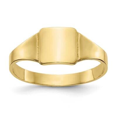 Square Child&#39;s Signet Ring 10k Gold Polished 10D3128, MPN: 10D3128, 191101728327
