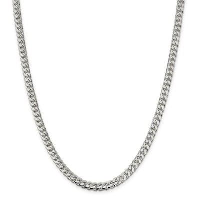20 Inch 6.00mm Domed Curb Chain Sterling Silver QRC180-20, MPN: QRC180-20, 883957749808