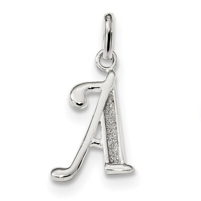 Glitter Enamel Letter A Pendant Sterling Silver Polished QC9181A, MPN: QC9181A, 886774091976