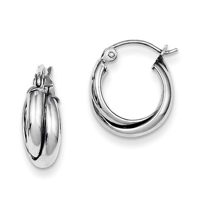 Hoop Earrings Sterling Silver Rhodium-plated QE8393, MPN: QE8393, 883957529806