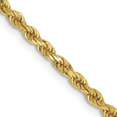 2.5mm Semi-Solid Diamond-Cut Rope Chain 16 Inch 10k Gold 10DH018-16, MPN: 10DH018-16, 191101728150
