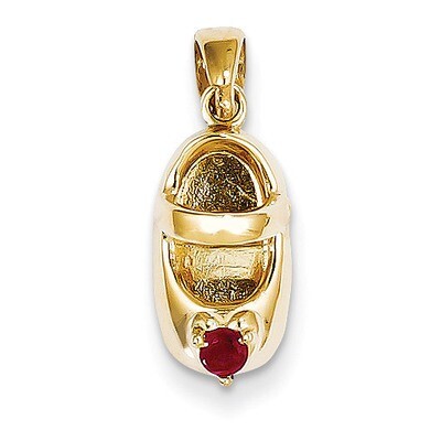 3-D January Engravable Red Synthetic Stone Baby Shoe Charm 14k Gold K4652JAN, MPN: K4652JAN, 637218…