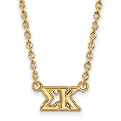 Sigma Kappa Medium Pendant with 18 Inch Chain Gold-plated Silver GP007SKP-18, MPN: GP007SKP-18, 886…