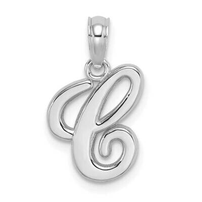 C Script Initial Charm 10k White Gold Polished 10K6422WC, MPN: 10K6422WC,