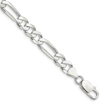 7.5mm Figaro Chain 9 Inch Sterling Silver QFG200-9, MPN: QFG200-9,
