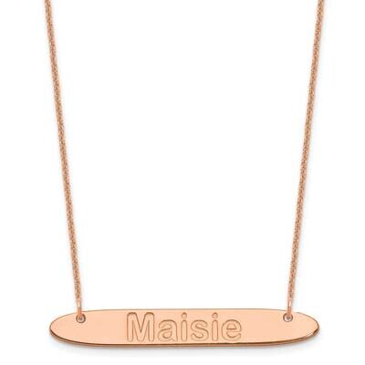 Polished Oblong Arial Rounded Bar Necklace 14k Rose Gold Medium XNA1238R, MPN: XNA1238R,