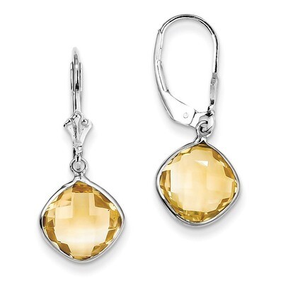 Citrine Dangle Lever Back Earrings Sterling Silver QE10944CI, MPN: QE10944CI, 883957480220