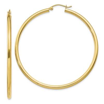 2.5mm Lightweight Tube Hoop Earrings 10k Gold Polished 10T928L, MPN: 10T928L, 191101566073